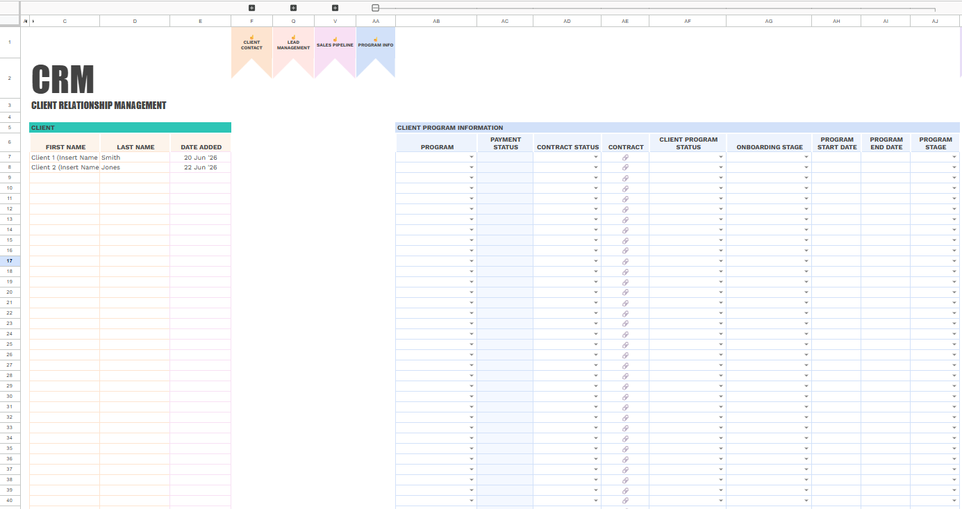 Easy CRM Spreadsheet - Image 12