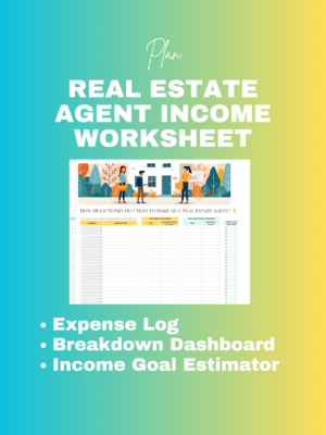 Real Estate Agent Income Worksheet - Digital product