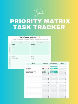 Priority Matrix Task Tracker for Realtors | Daily Task Planner & Productivity System (Digital Download)