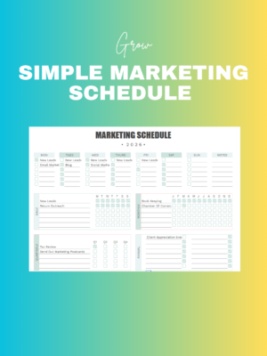 Simple Marketing Schedule for Realtors | Real Estate Content Planner & Marketing Calendar (Digital Download)