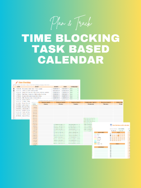 Time Blocking Task-Based Calendar | Daily Schedule & Productivity Planner (Digital Download)
